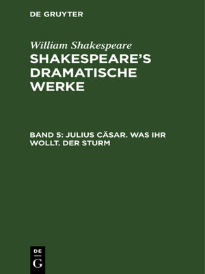 cover image of Julius Cäsar. Was ihr wollt. Der Sturm